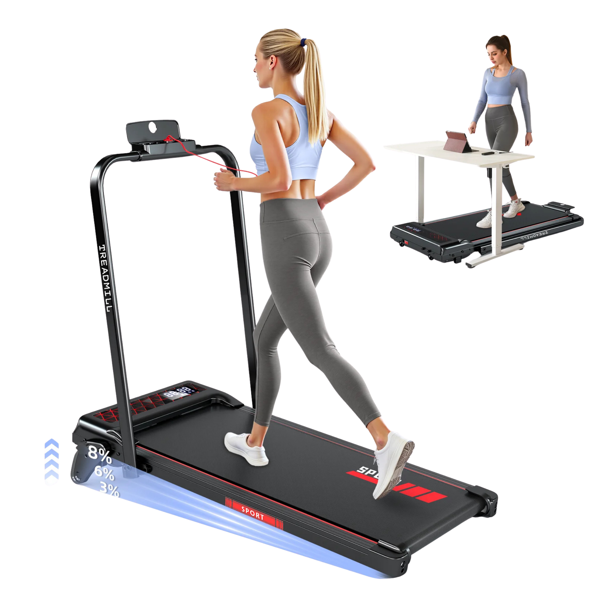 4-in-1 Foldable Smart Treadmill with Incline