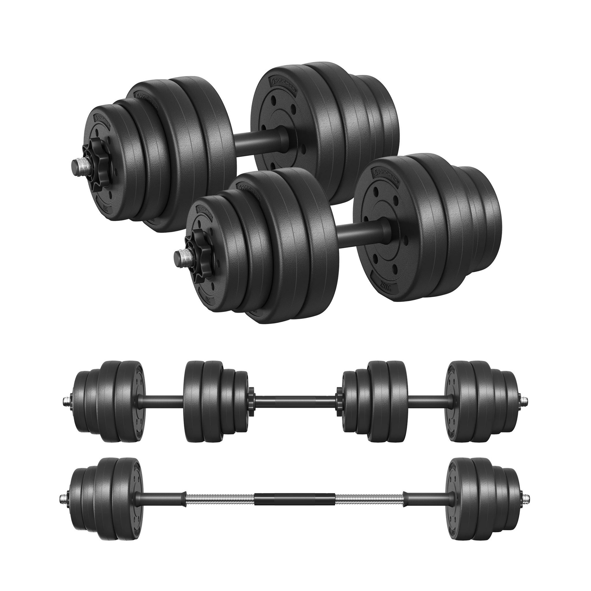 30KG Adjustable Dumbbell & Barbell Set