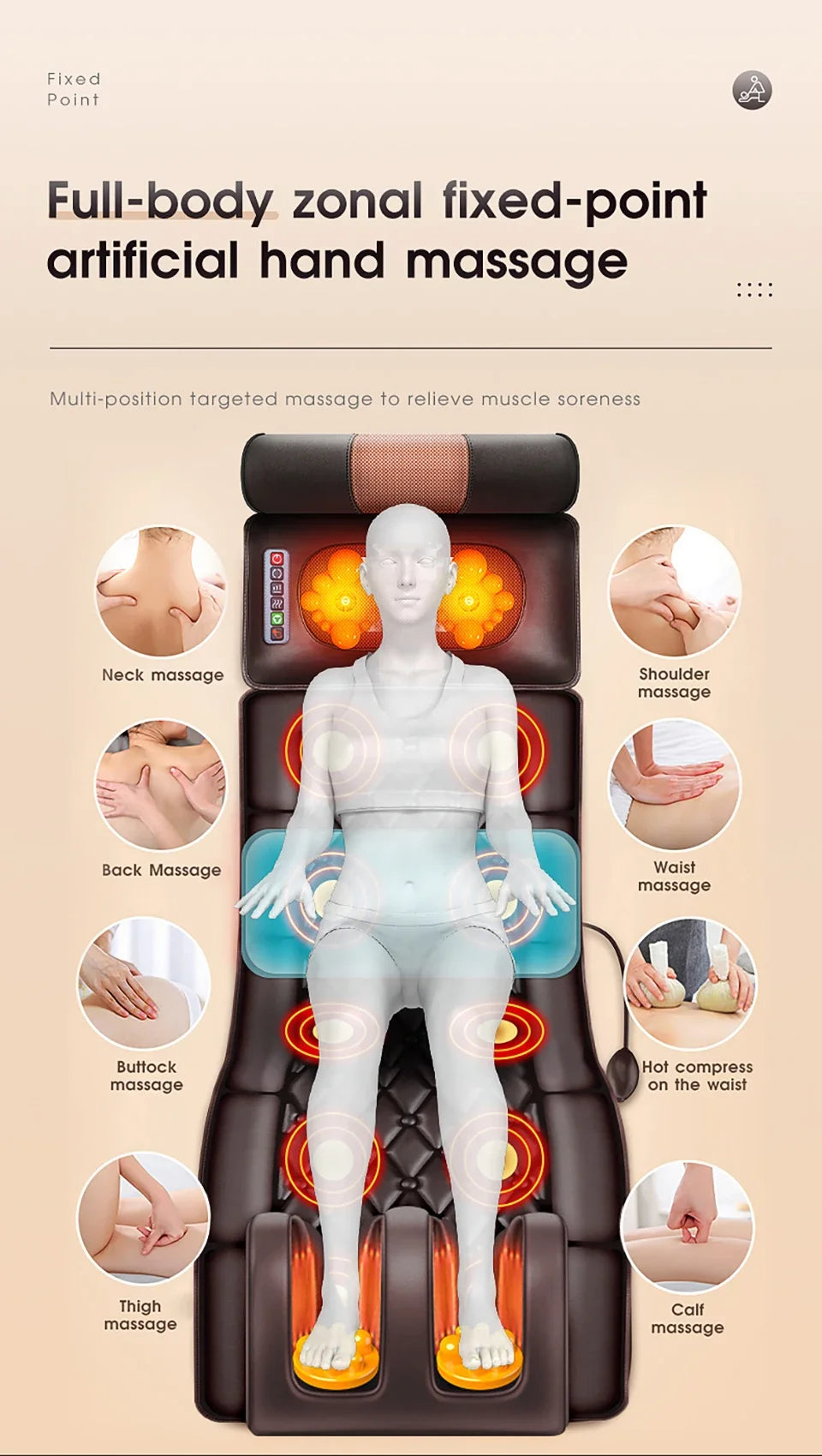 Materasso elettrico per massaggio - Rilassamento completo del corpo e sollievo dal dolore