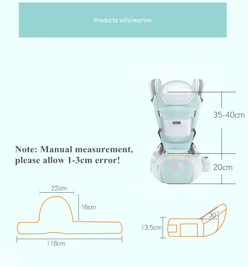 👶 Marsupio ergonomico con seduta sui fianchi: comfort per il bambino e i genitori ❤️ 