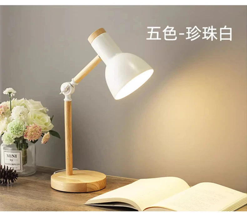 Nordic Style Wooden LED Table Lamp – Minimalist Eye Protection for Your Bedroom and Study 💡✨