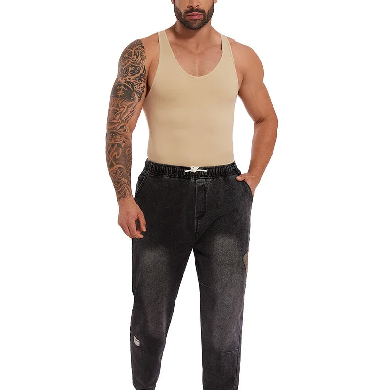 🔥 Shapewear a compressione completa per uomo: appiattisci all'istante i rotoli di pancia e schiena 🔥