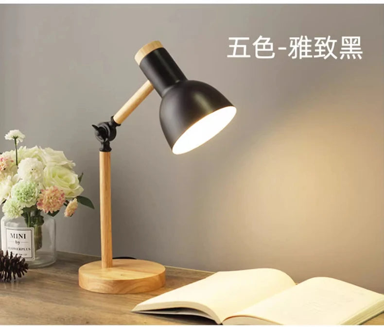 Nordic Style Wooden LED Table Lamp – Minimalist Eye Protection for Your Bedroom and Study 💡✨