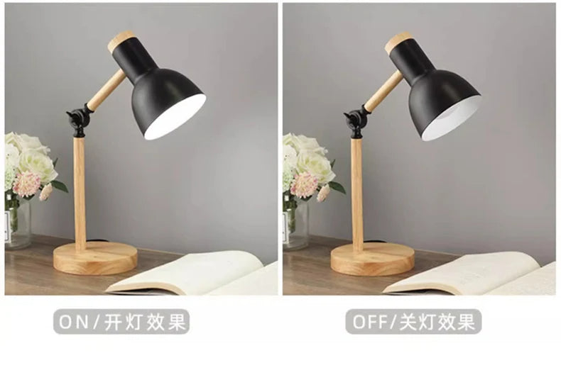 Nordic Style Wooden LED Table Lamp – Minimalist Eye Protection for Your Bedroom and Study 💡✨