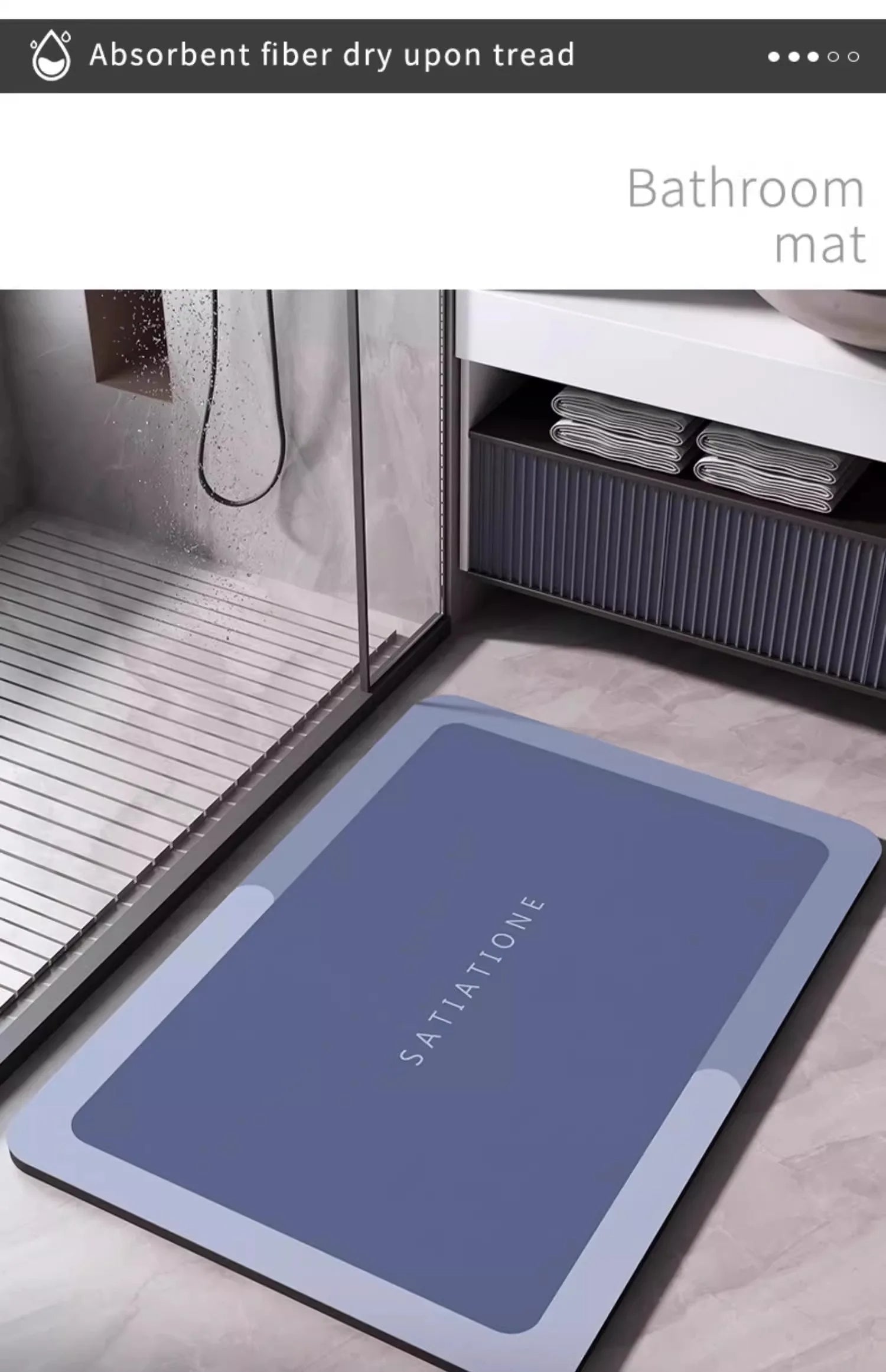 Tapis de bain en diatomite à séchage rapide - Tapis de salle de bain antidérapant et ultra absorbant