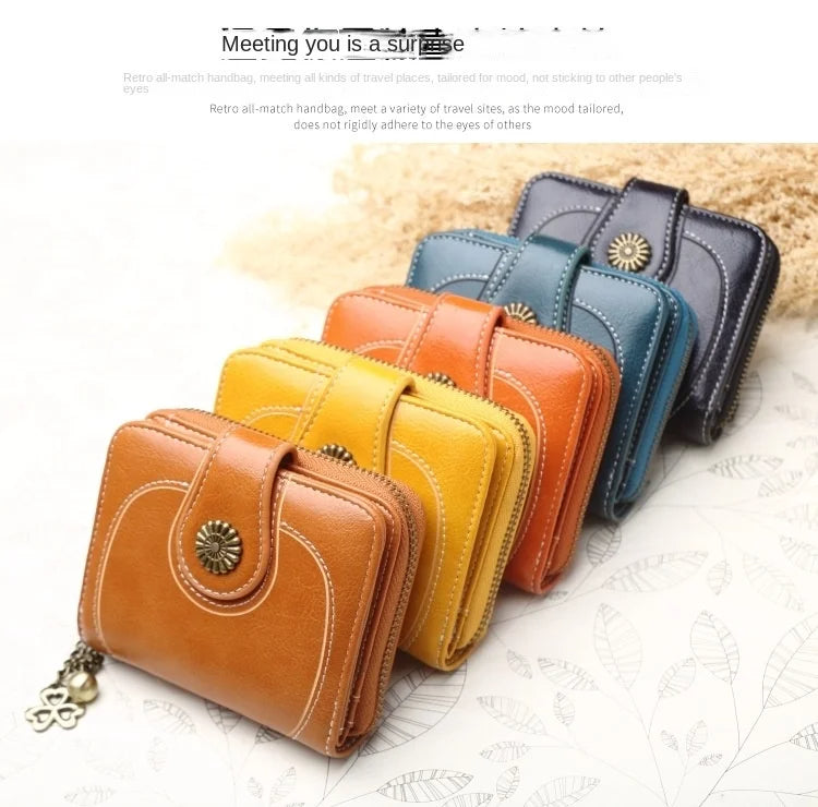 🌟 Elegance Meets Functionality – Stylish Women's PU Leather Coin Purse with Keychain Accent