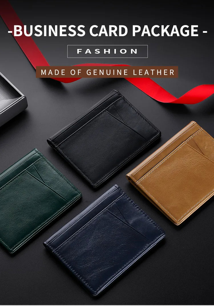 Sleek & Slim: The Minimalist Leather Card Holder for Modern Men