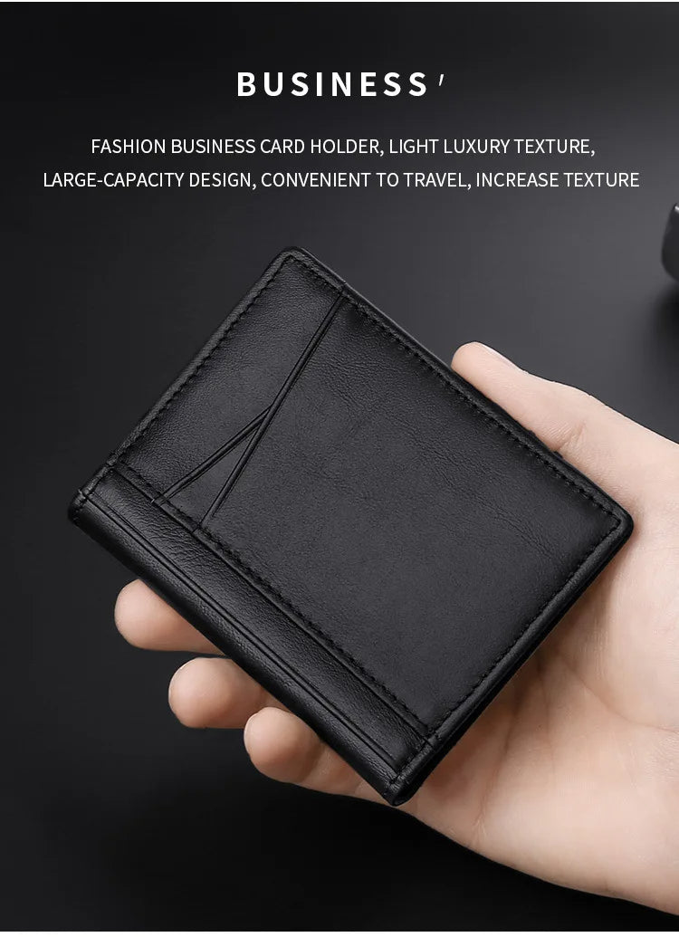 Sleek & Slim: The Minimalist Leather Card Holder for Modern Men