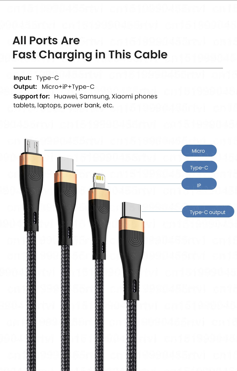 🔋🚀 Cavo di ricarica rapida 3 in 1 PD da 100 W: ricarica i tuoi dispositivi sempre e ovunque! 🔌💨