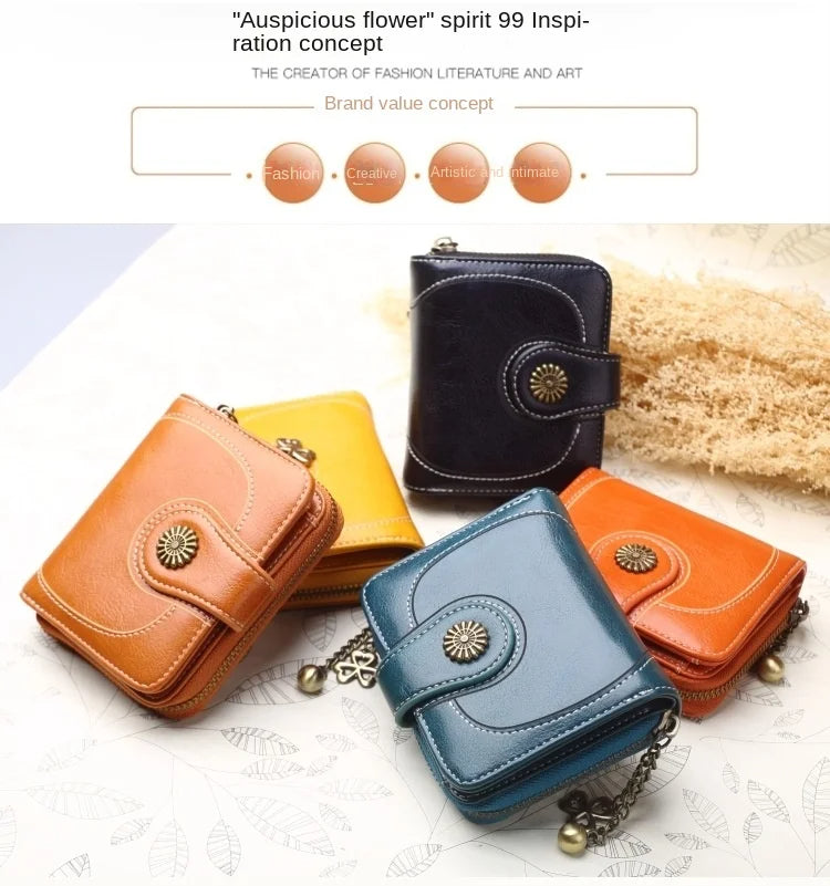 🌟 Elegance Meets Functionality – Stylish Women's PU Leather Coin Purse with Keychain Accent