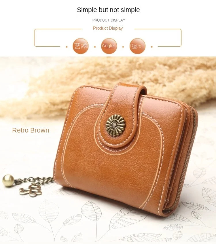 🌟 Elegance Meets Functionality – Stylish Women's PU Leather Coin Purse with Keychain Accent