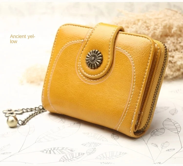 🌟 Elegance Meets Functionality – Stylish Women's PU Leather Coin Purse with Keychain Accent