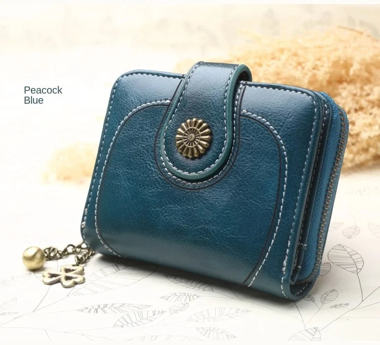 🌟 Elegance Meets Functionality – Stylish Women's PU Leather Coin Purse with Keychain Accent