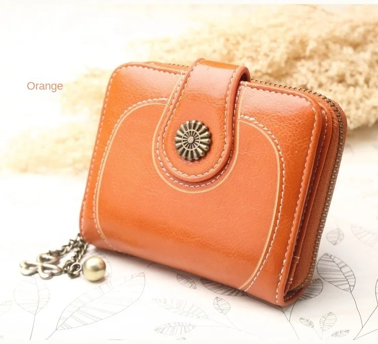 🌟 Elegance Meets Functionality – Stylish Women's PU Leather Coin Purse with Keychain Accent