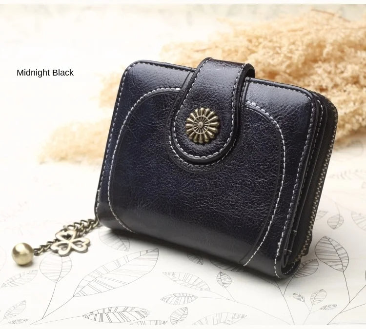 🌟 Elegance Meets Functionality – Stylish Women's PU Leather Coin Purse with Keychain Accent