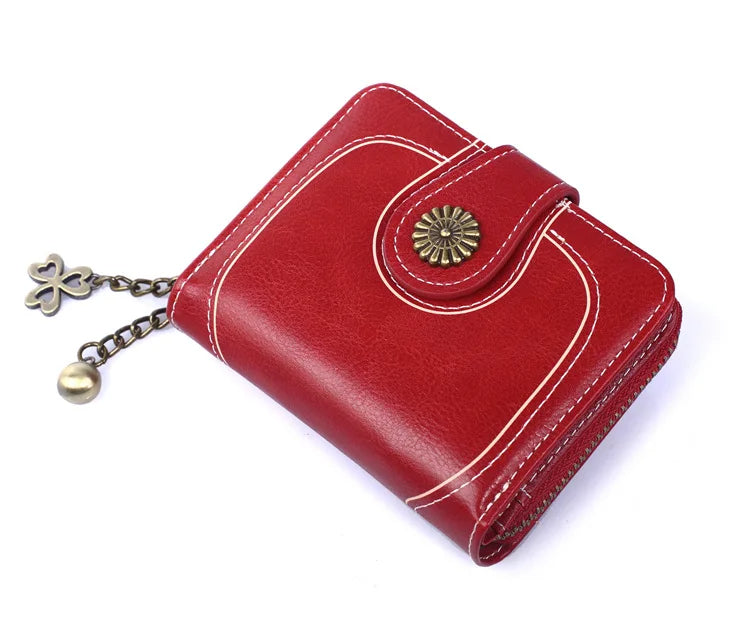 🌟 Elegance Meets Functionality – Stylish Women's PU Leather Coin Purse with Keychain Accent