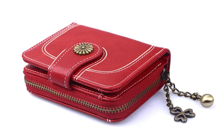 🌟 Elegance Meets Functionality – Stylish Women's PU Leather Coin Purse with Keychain Accent