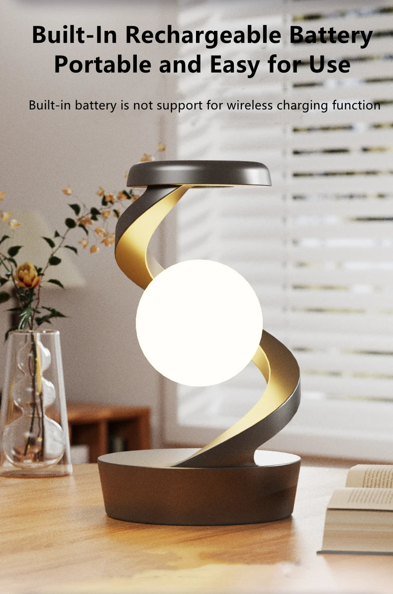 Lampe flottante rotative avec veilleuse RVB et chargement sans fil ⚡