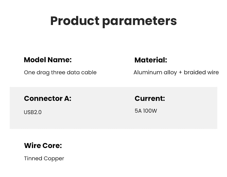 🔋🚀 Cavo di ricarica rapida 3 in 1 PD da 100 W: ricarica i tuoi dispositivi sempre e ovunque! 🔌💨