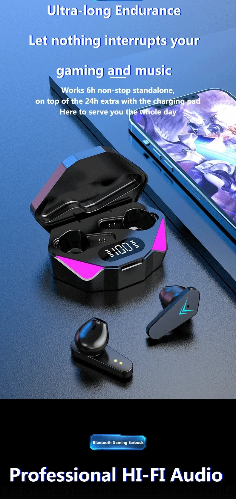 🎮 TWS Gaming Earbuds X15 – Scatena la tua potenza di gioco