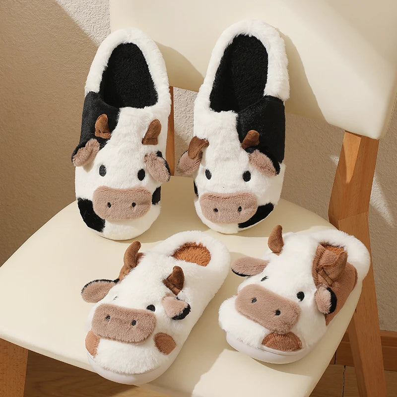 🐄 Cozy Cow Indoor Plush Slippers 🐄