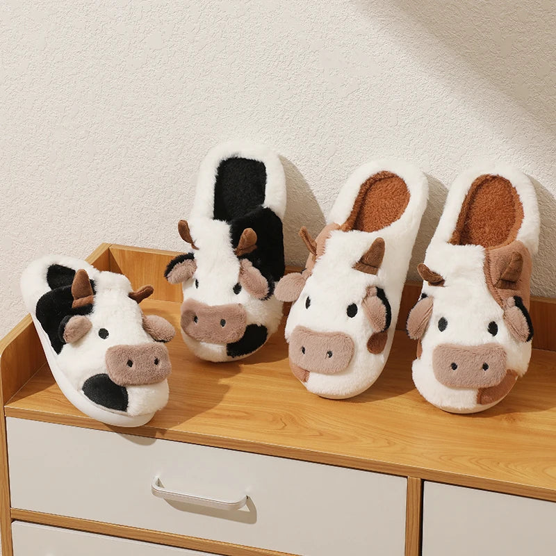 🐄 Cozy Cow Indoor Plush Slippers 🐄