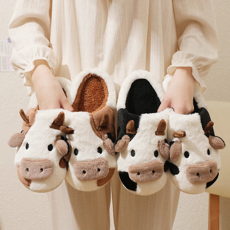 🐄 Cozy Cow Indoor Plush Slippers 🐄