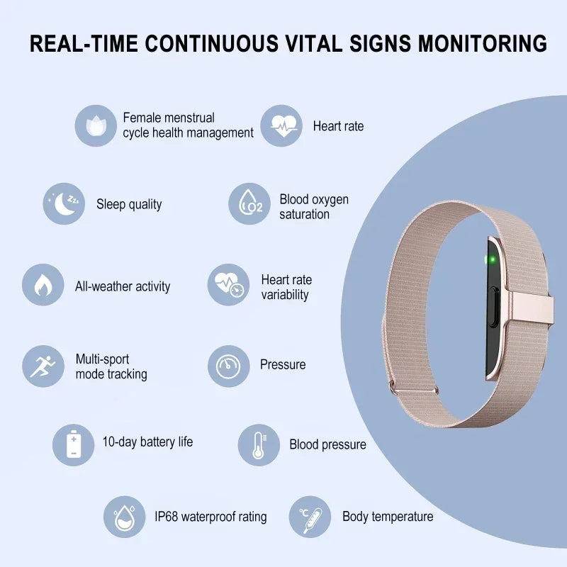 VitaPulse Pro: braccialetto intelligente per la salute con dati biometrici per un monitoraggio completo di fitness e benessere