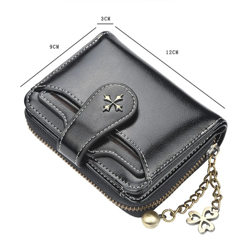 🌟 Elegance Meets Functionality – Stylish Women's PU Leather Coin Purse with Keychain Accent