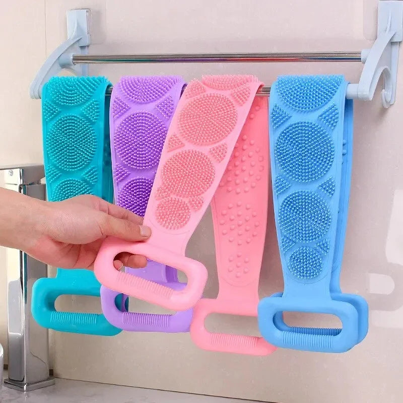 🌸 Scrubber per la schiena e massaggiatore per il bagno in silicone a doppia faccia 🌿