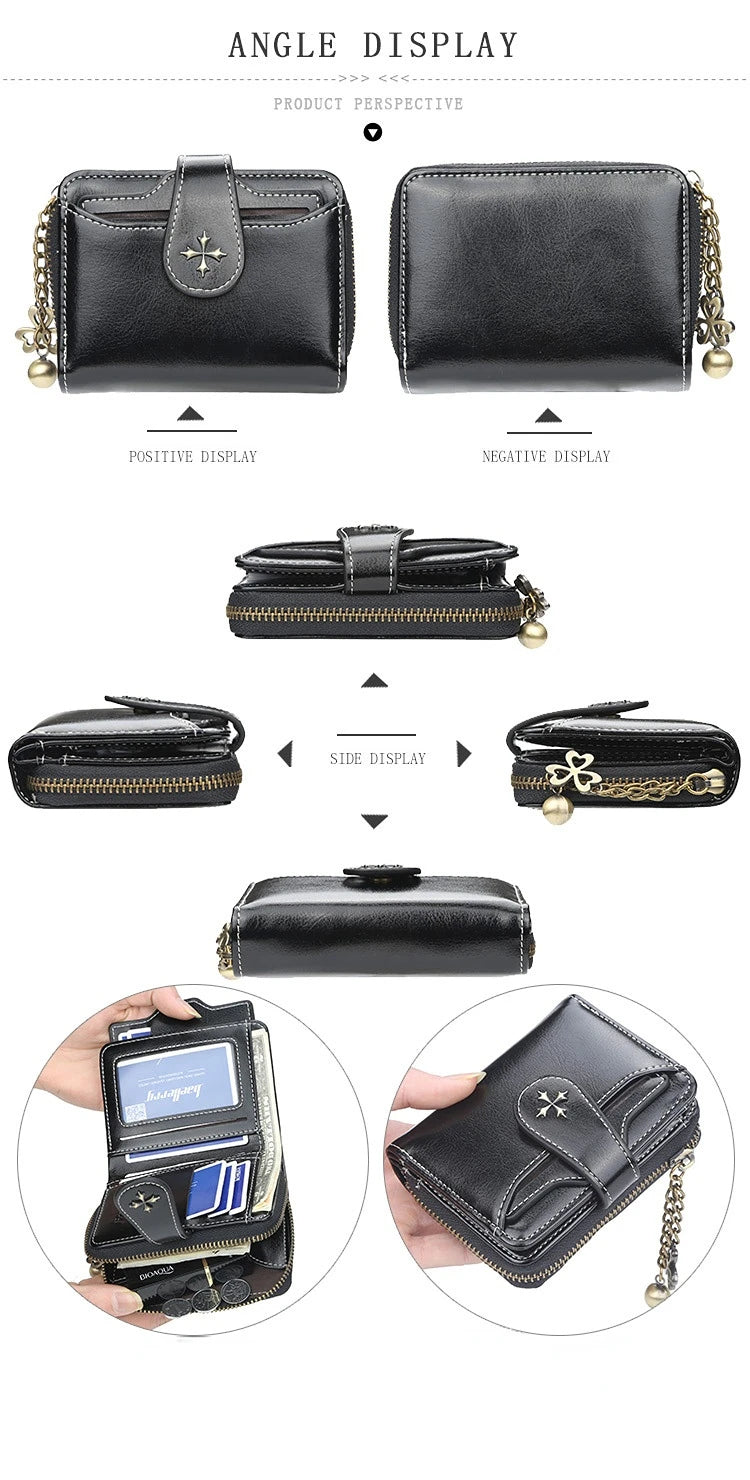 🌟 Elegance Meets Functionality – Stylish Women's PU Leather Coin Purse with Keychain Accent