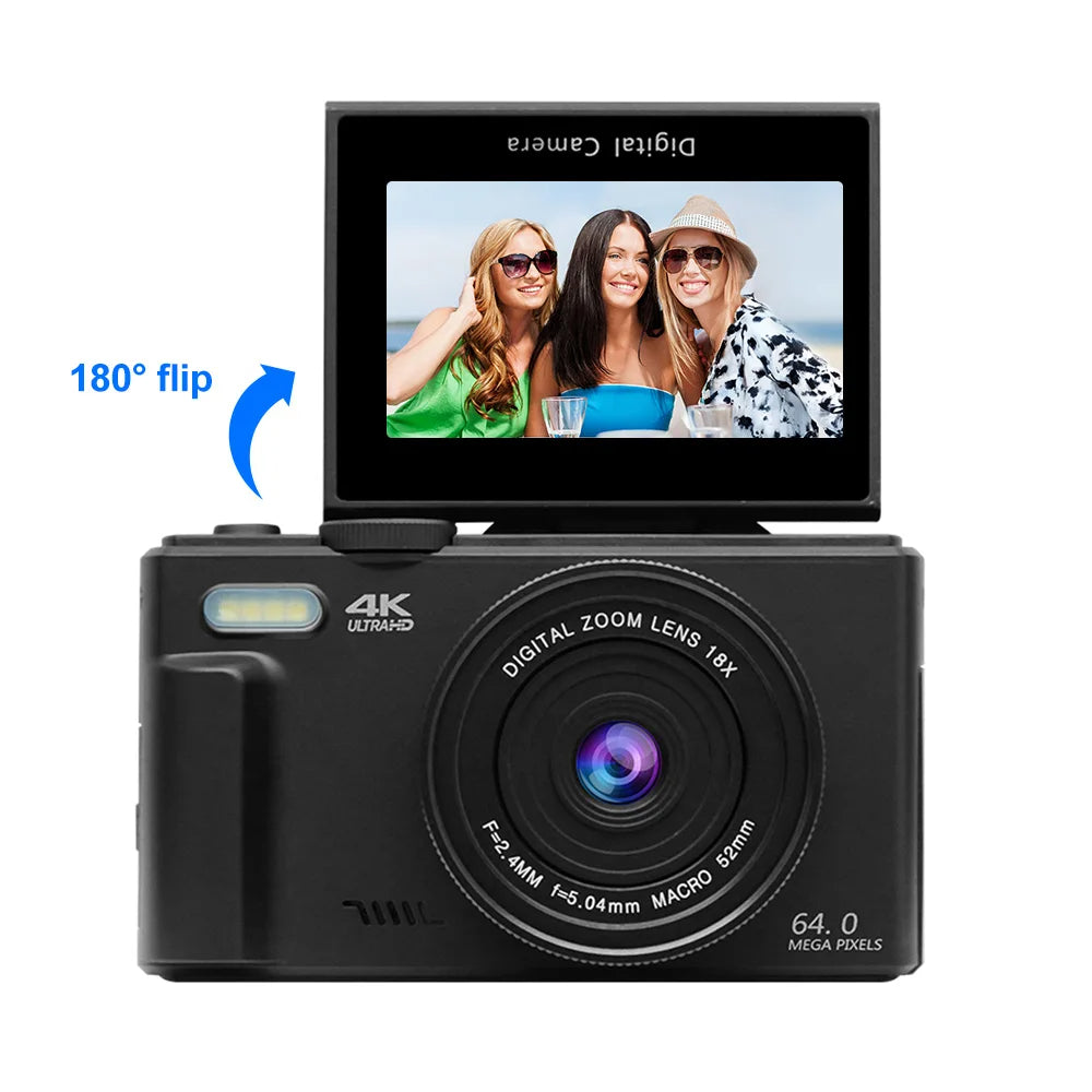 Capture Your Best Moments: 4K Digital Camera with 18X Zoom & Flip Screen 🎥📸