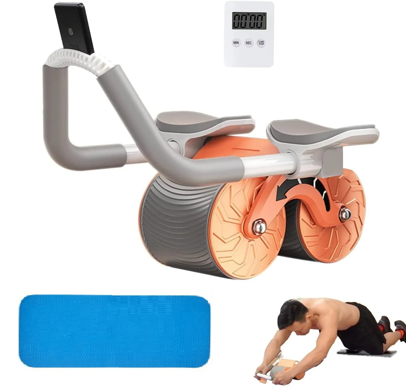 SmartCore Pro : rouleau abdominal à rebond automatique avec support de coude pour un entraînement de base ultime