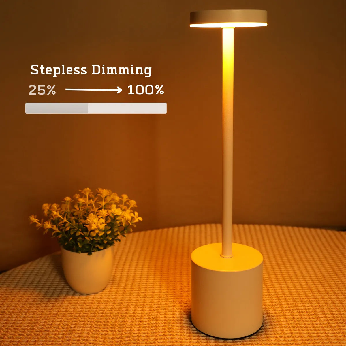 Lampe de table LED rechargeable élégante en métal avec commande tactile – Parfaite pour n’importe quelle ambiance ! 🌟