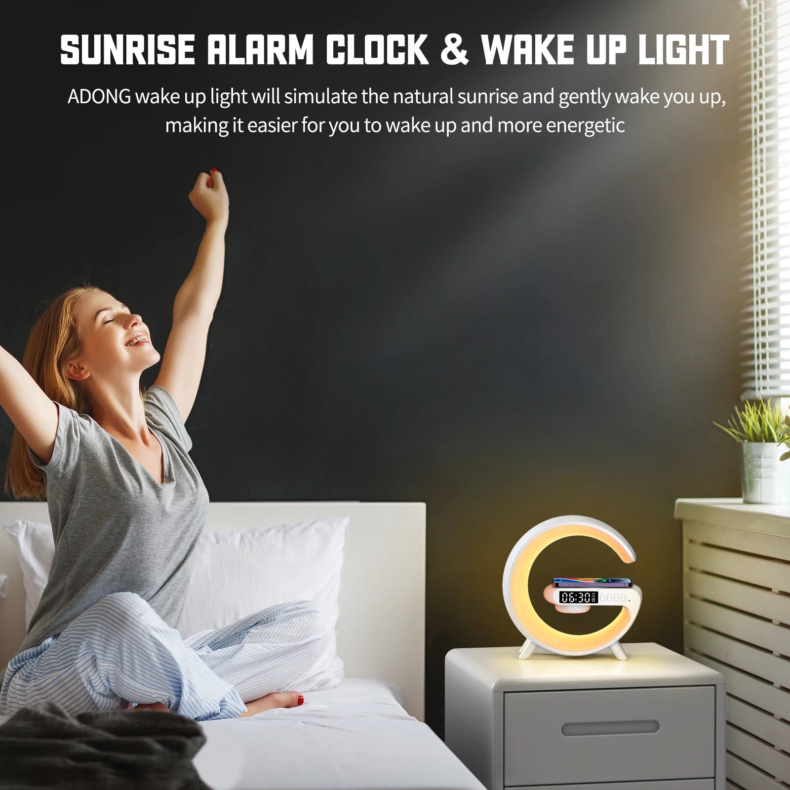 🌈 LED Smart Wake Up Light con Speaker Wireless – Lampada RGB Multifunzione