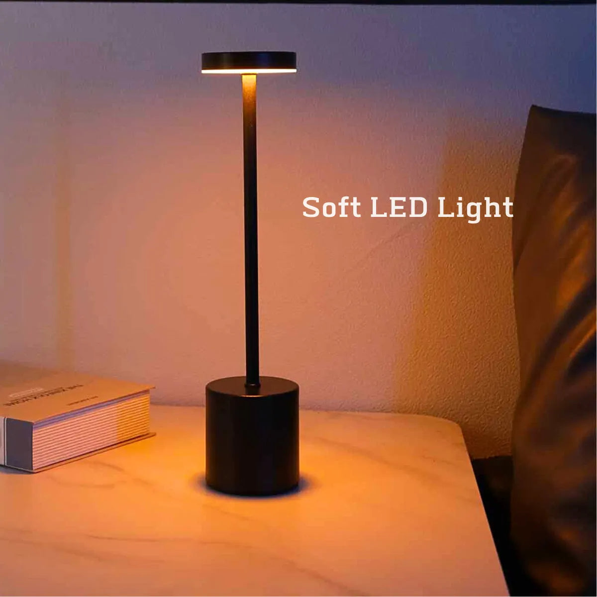 Lampe de table LED rechargeable élégante en métal avec commande tactile – Parfaite pour n’importe quelle ambiance ! 🌟