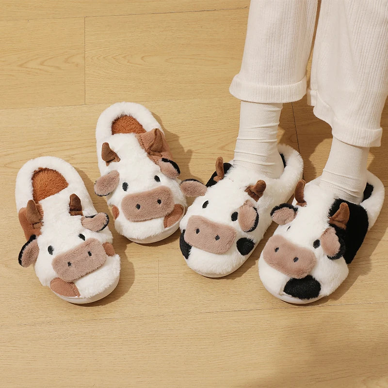 🐄 Cozy Cow Indoor Plush Slippers 🐄