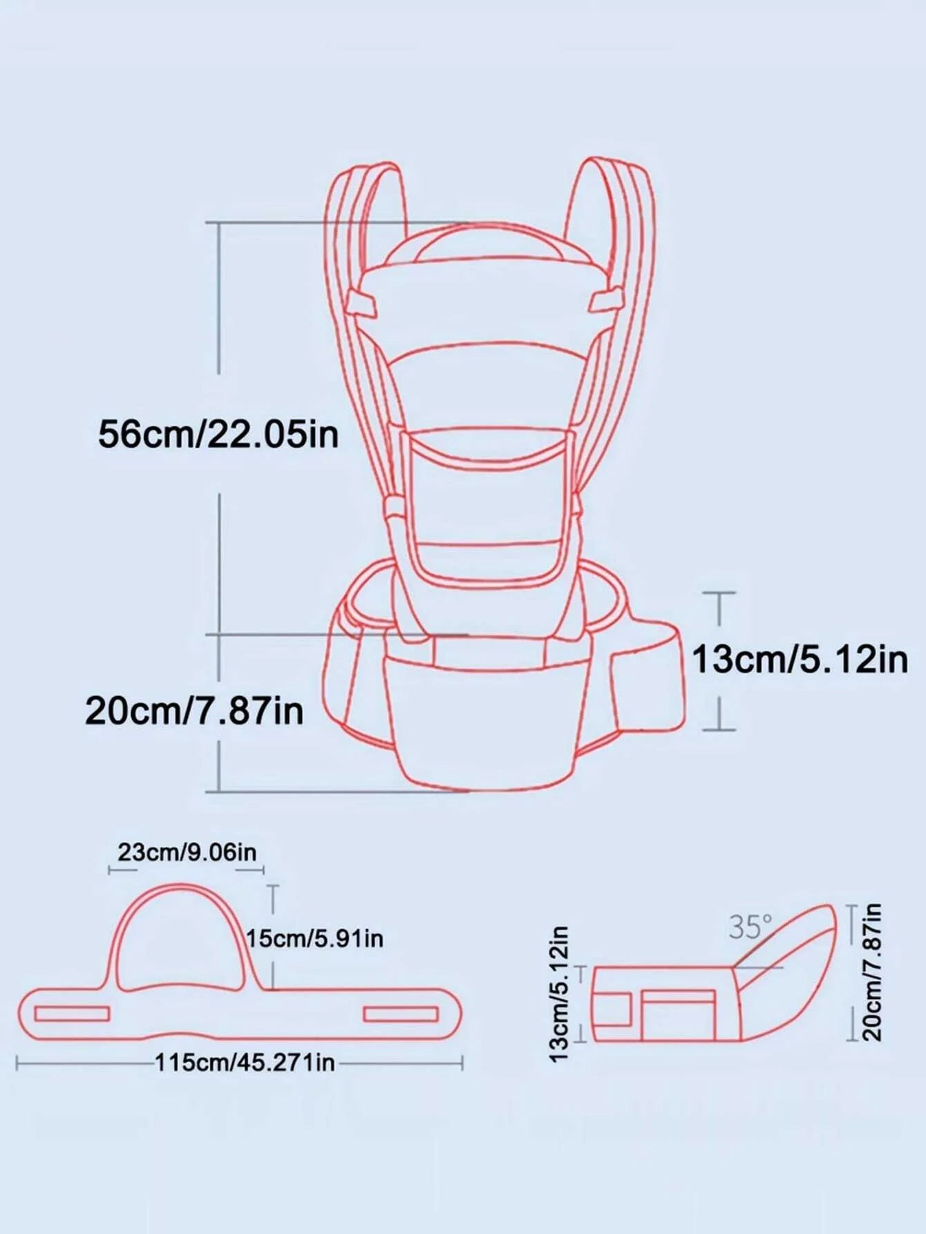 👶🏻Comfort First: marsupio ergonomico con seduta sui fianchi e design traspirante 🌟