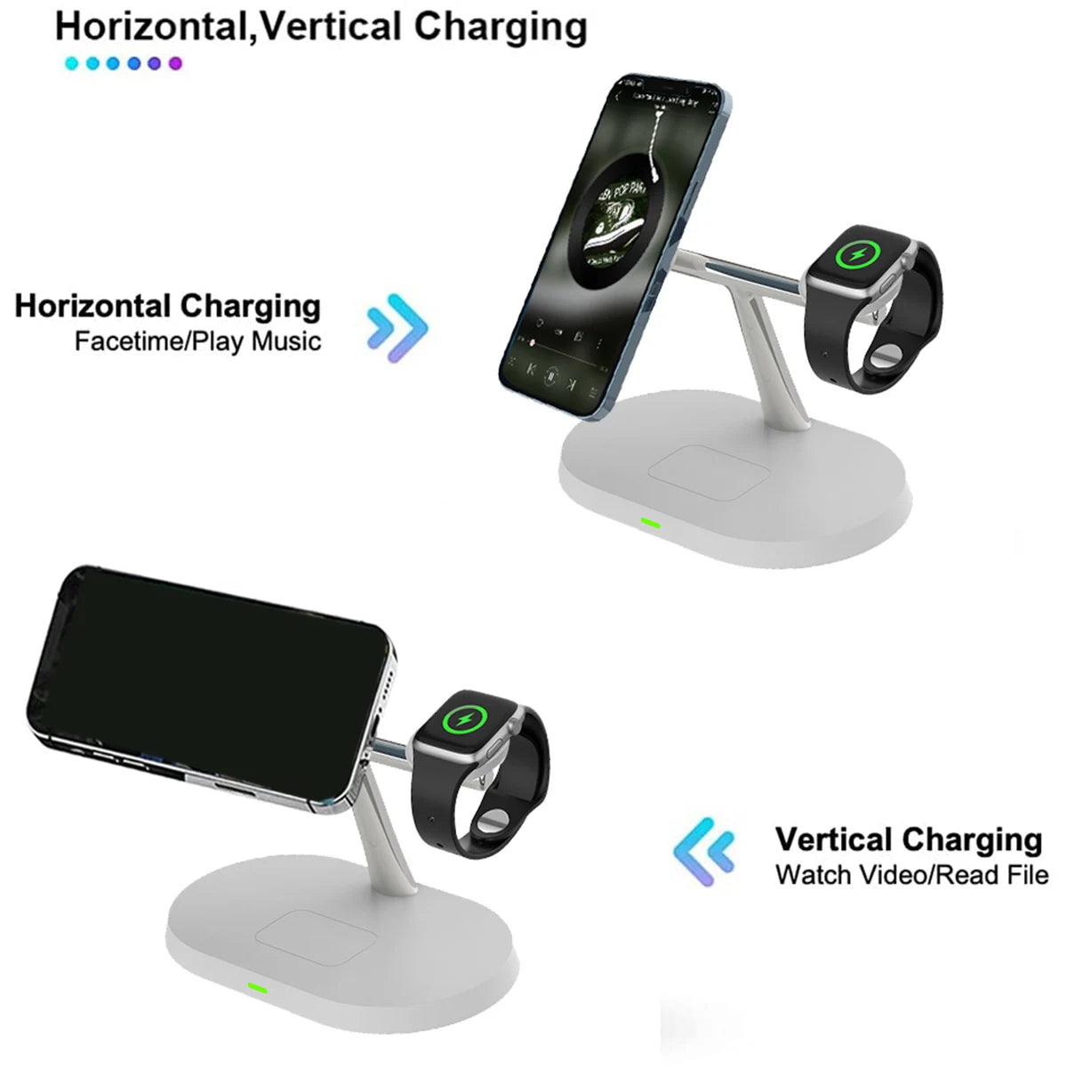 Caricabatterie wireless magnetico 3 in 1 per dispositivi Apple ⚡