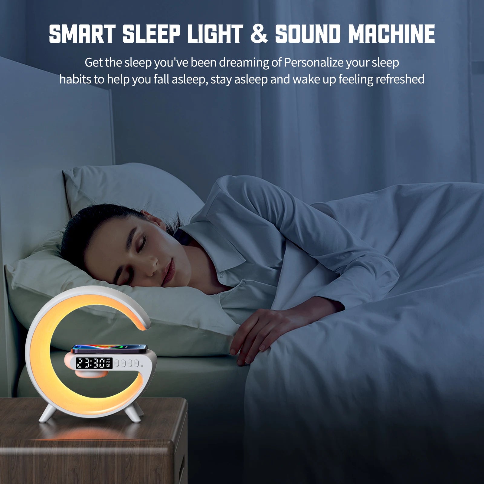 🌈 LED Smart Wake Up Light con Speaker Wireless – Lampada RGB Multifunzione