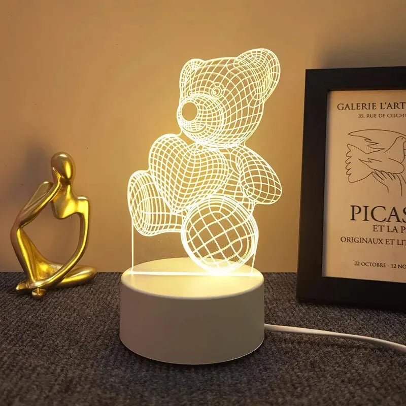 Enchanting 3D LED Night Lamps – A Magical Glow for Your Space ✨