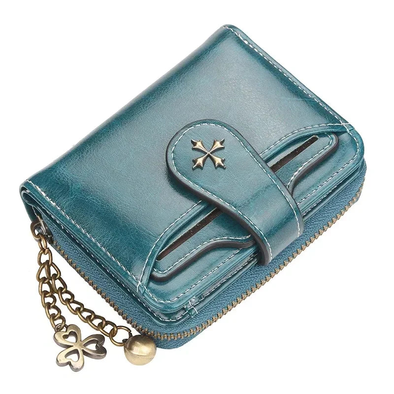 🌟 Elegance Meets Functionality – Stylish Women's PU Leather Coin Purse with Keychain Accent