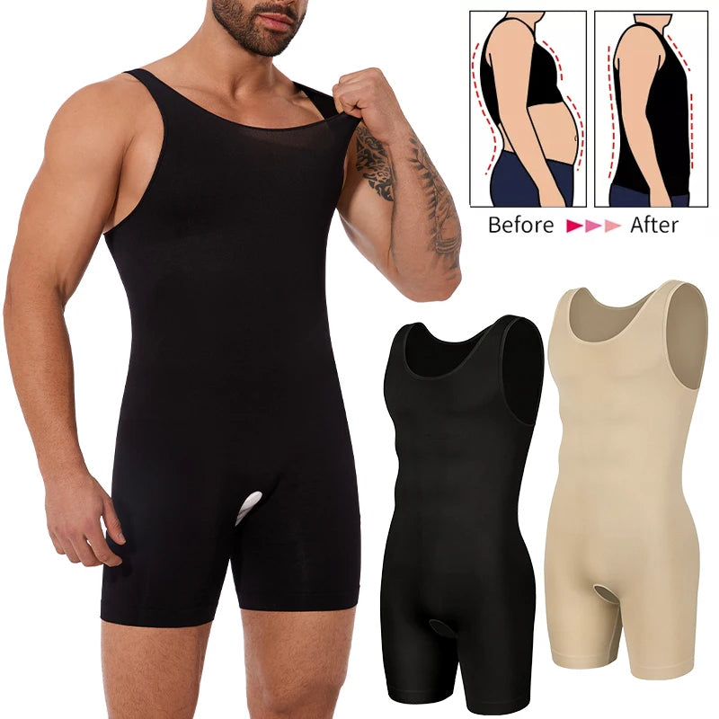 🔥 Sous-vêtements de compression pour tout le corps pour hommes – Aplatissez instantanément vos bourrelets du ventre et du dos 🔥