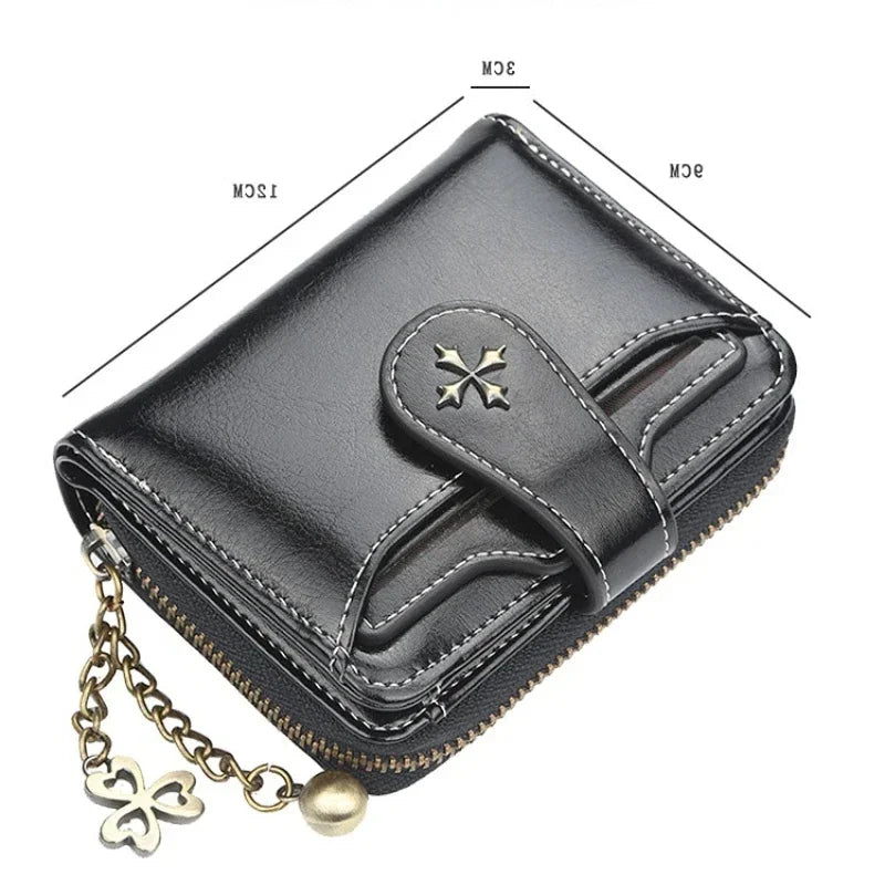 🌟 Elegance Meets Functionality – Stylish Women's PU Leather Coin Purse with Keychain Accent