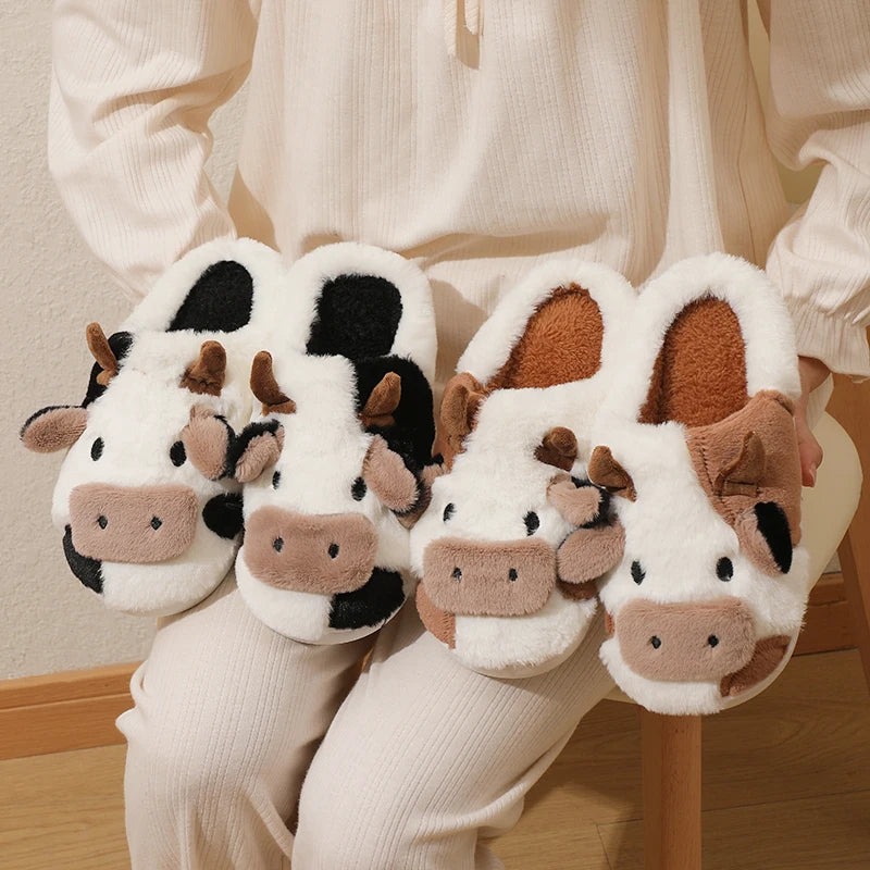 🐄 Cozy Cow Indoor Plush Slippers 🐄