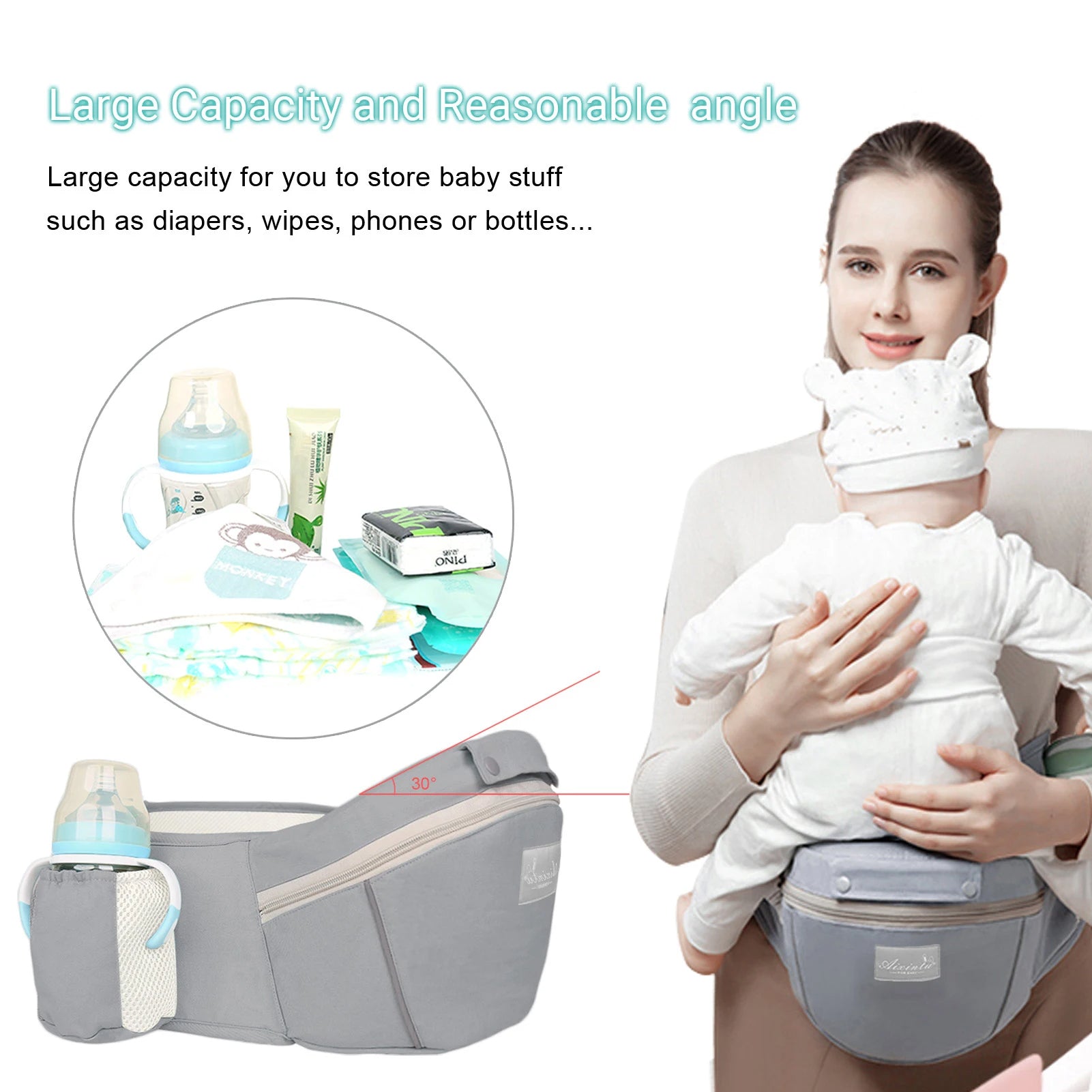 👶 Marsupio ergonomico con seduta sui fianchi: comfort per il bambino e i genitori ❤️ 