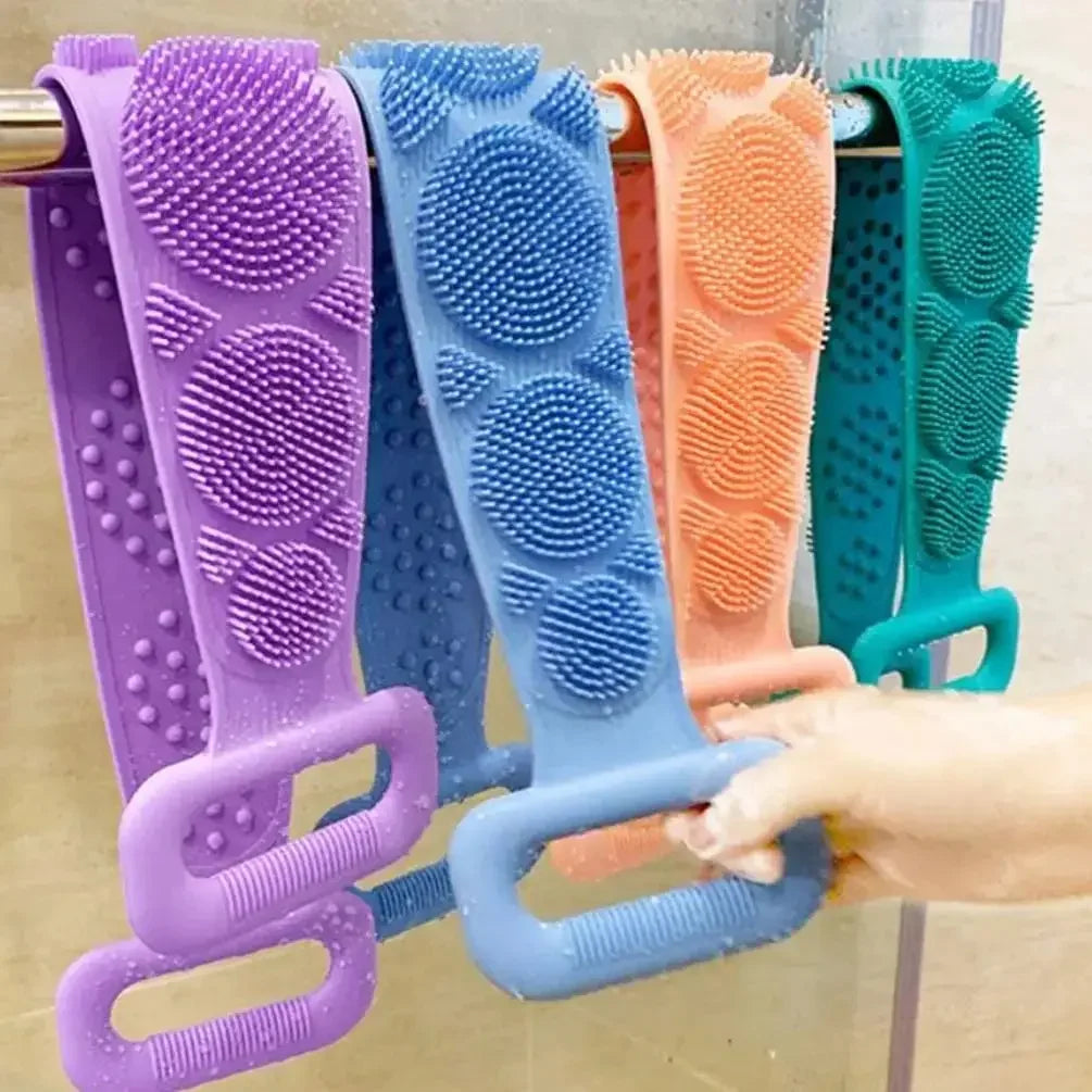 🌸 Scrubber per la schiena e massaggiatore per il bagno in silicone a doppia faccia 🌿