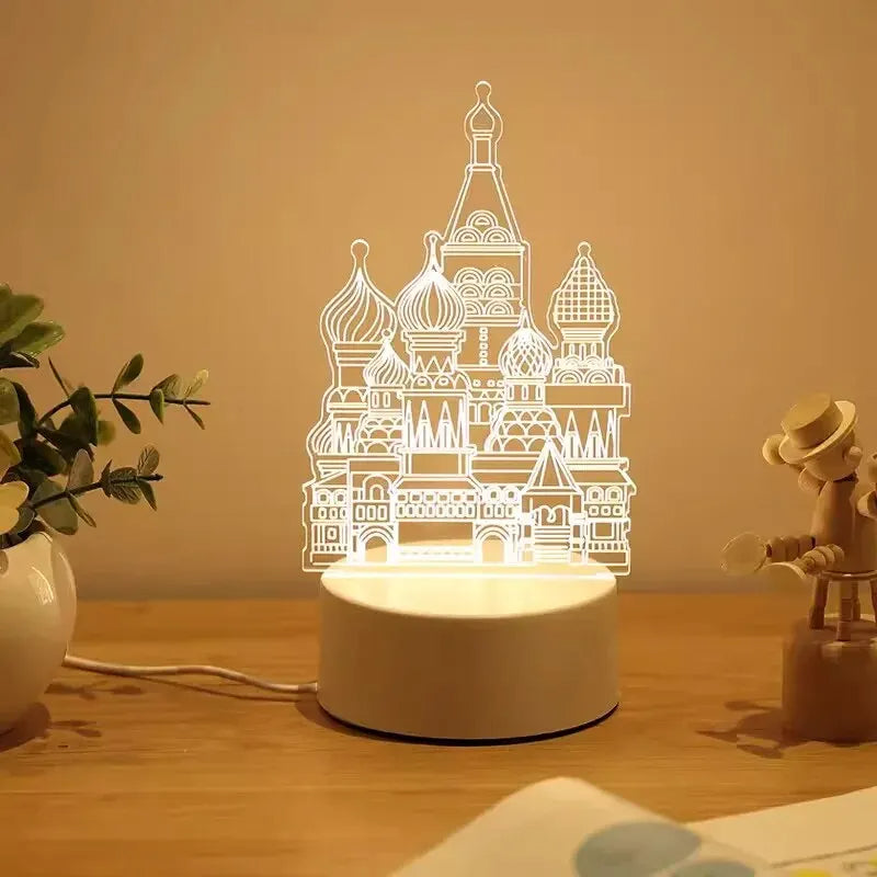 Enchanting 3D LED Night Lamps – A Magical Glow for Your Space ✨