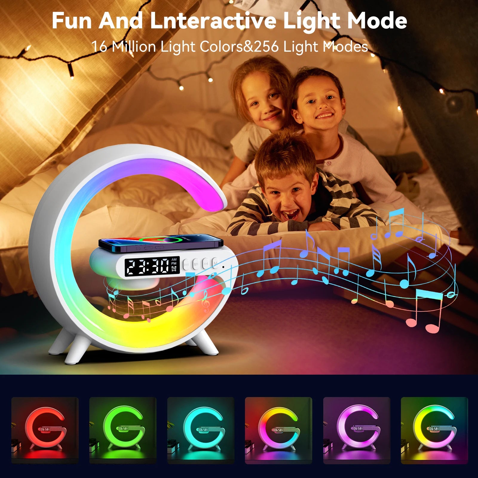 🌈 LED Smart Wake Up Light con Speaker Wireless – Lampada RGB Multifunzione