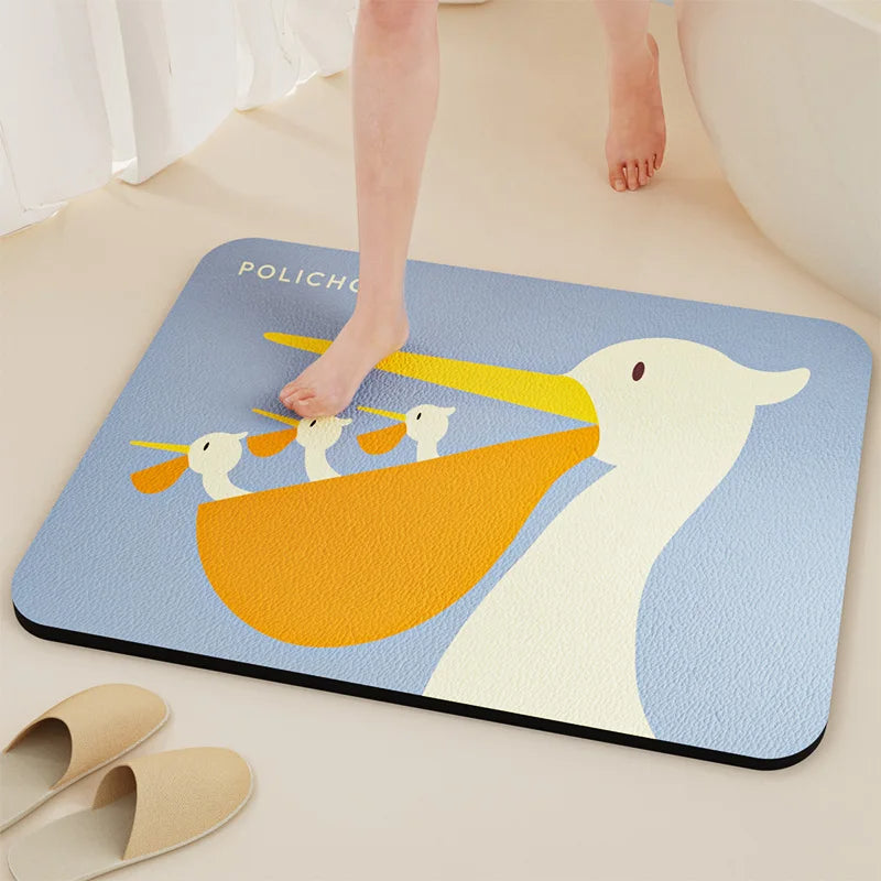 Tapis de bain en diatomite à séchage rapide - Tapis de salle de bain antidérapant et ultra absorbant